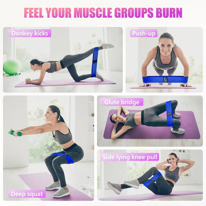 Resistance Bands for Working Out, Exercise Workout Bands for Women & Men, 3 Levels Elastic Stretch Bands for Exercise with Carry Bag for Physical Therapy