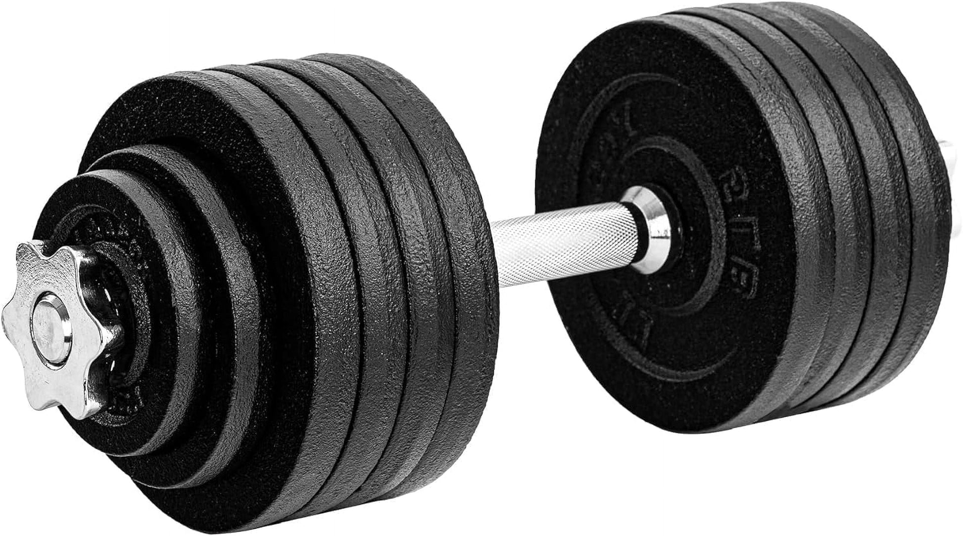 Adjustable Dumbbell Set with Weight Plates, Star Lock Collars/Connector, 50LBS Barbell or 25LBS Dumbbell Pair