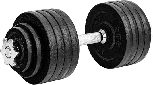 Adjustable Dumbbell Set with Weight Plates, Star Lock Collars/Connector, 50LBS Barbell or 25LBS Dumbbell Pair