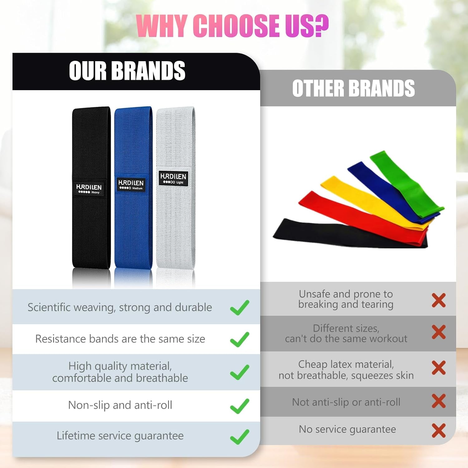 Resistance Bands for Working Out, Exercise Workout Bands for Women & Men, 3 Levels Elastic Stretch Bands for Exercise with Carry Bag for Physical Therapy