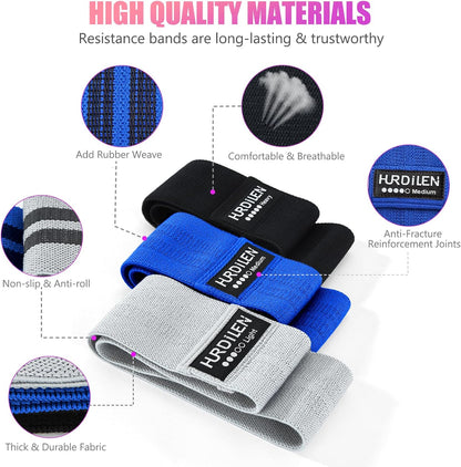 Resistance Bands for Working Out, Exercise Workout Bands for Women & Men, 3 Levels Elastic Stretch Bands for Exercise with Carry Bag for Physical Therapy