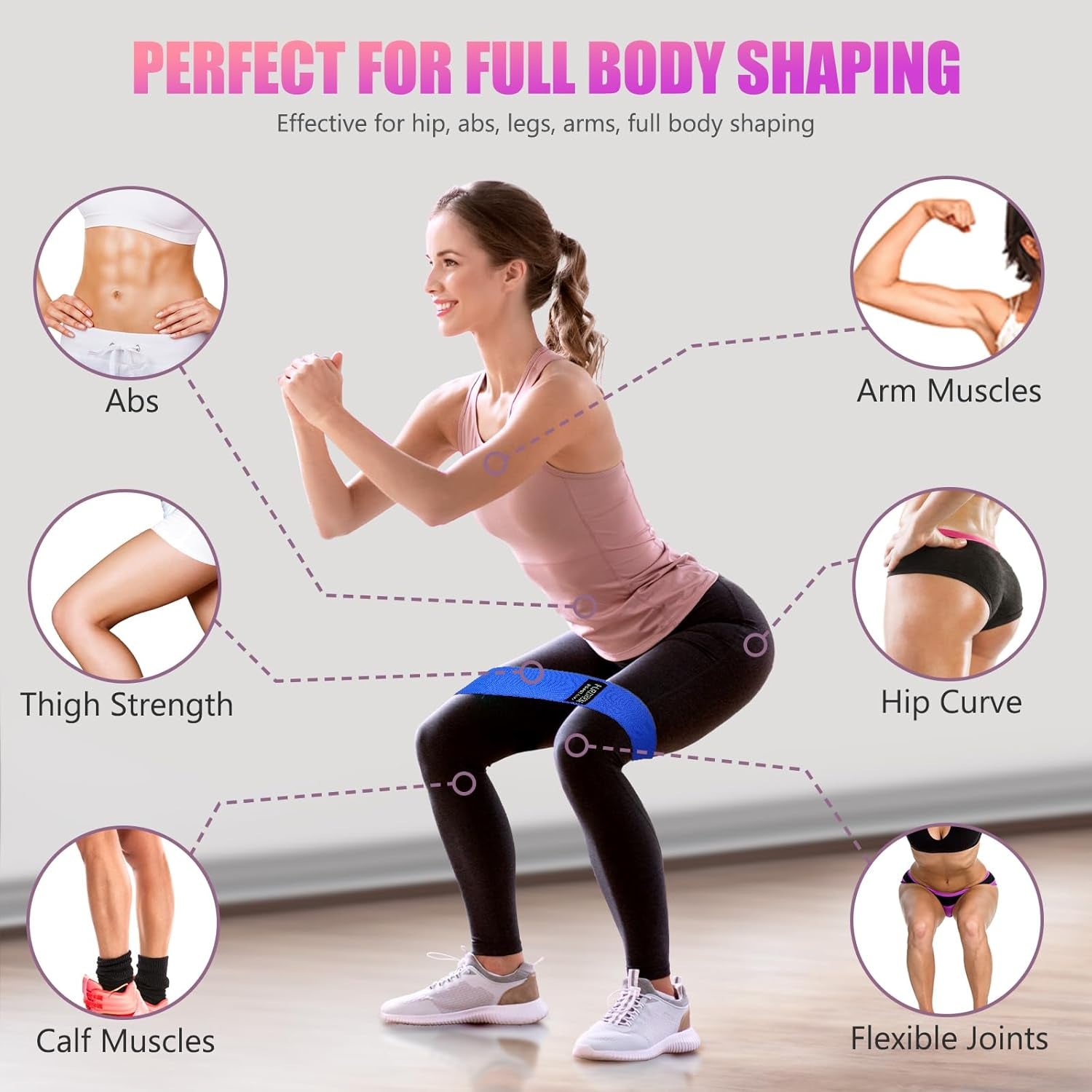 Resistance Bands for Working Out, Exercise Workout Bands for Women & Men, 3 Levels Elastic Stretch Bands for Exercise with Carry Bag for Physical Therapy